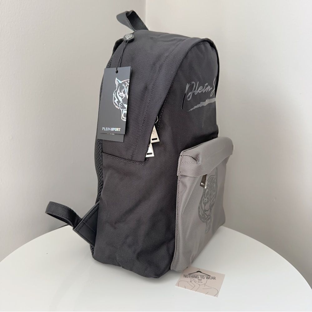PHILIPP PLEIN SPORT Backpack Grey Black Designer - Picture 2 of 11